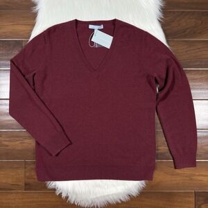 Antonio Melani Size Large Zinfandel Monica V‎ Neck Cashmere Pullover Sweater